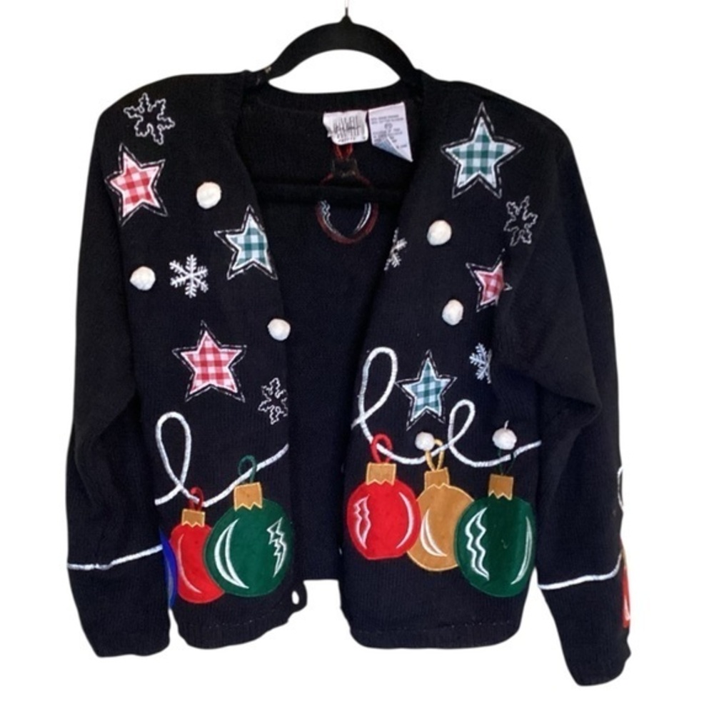 Vintage Christmas Cardigan Sweater petite small